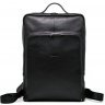 Кожаный большой рюкзак черного цвета для ноутбука 17 дюймов TARWA (19777) - 3