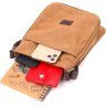 Функциональная мужская сумка-планшет из текстиля в рыжем цвете Vintage (2421268) - 6