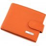 Оранжевая визитница из фактурной кожи на кнопке KARYA (054-031) - 1