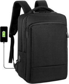 Чоловічий рюкзак під ноутбук із чорного поліестеру Remoid (57070)