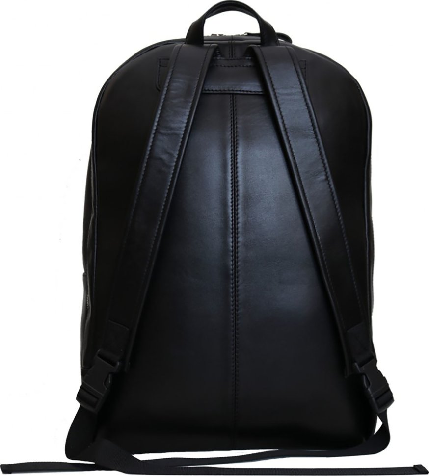 Классический кожаный рюкзак черного цвета с отделением под ноутбук Issa Hara (21155)