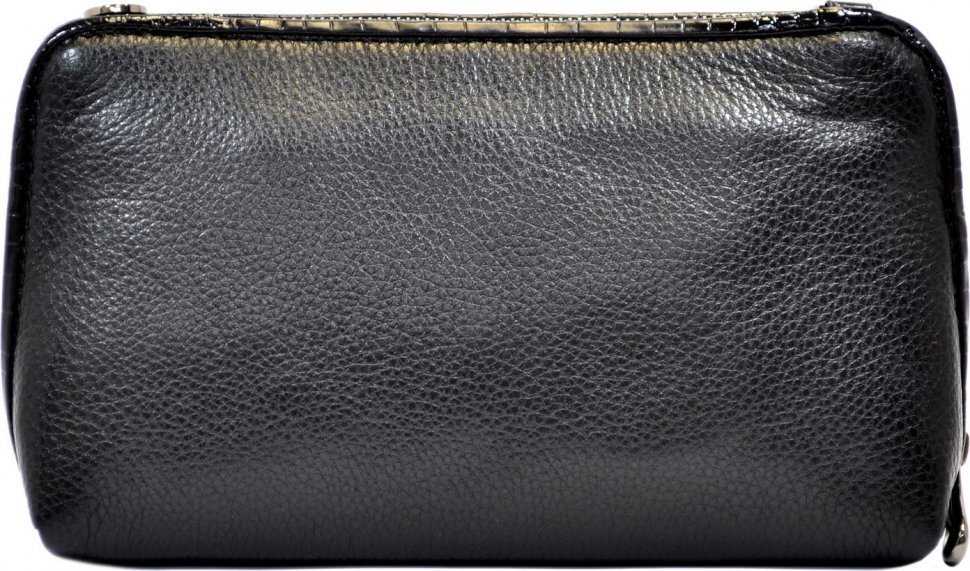 Компактная черная сумка из натуральной кожи флотар Desisan (2012-011)
