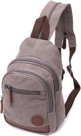 Серая мужская текстильная сумка-рюкзак среднего размера Vintagе 2422173