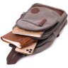 Серая мужская текстильная сумка-рюкзак среднего размера Vintagе 2422173 - 6