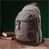 Серая мужская текстильная сумка-рюкзак среднего размера Vintagе 2422173 - 7
