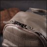 Женский маленький рюкзак из натуральной кожи серого цвета Vintage 2422435 - 8