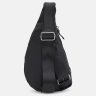 Мужская стильная сумка-слинг через плечо из натуральной кожи черного цвета Keizer 71671 - 3