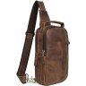 Винтажная сумка-рюкзак из натуральной кожи коричневого цвета VINTAGE STYLE (14519) - 1