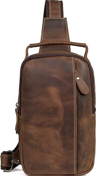 Винтажная сумка-рюкзак из натуральной кожи коричневого цвета VINTAGE STYLE (14519)