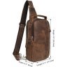 Винтажная сумка-рюкзак из натуральной кожи коричневого цвета VINTAGE STYLE (14519) - 3