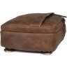 Винтажная сумка-рюкзак из натуральной кожи коричневого цвета VINTAGE STYLE (14519) - 5