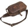 Винтажная сумка-рюкзак из натуральной кожи коричневого цвета VINTAGE STYLE (14519) - 7