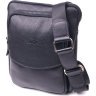 Небольшая мужская сумка-планшет из фактурной кожи черного цвета SHVIGEL (2418720) - 1