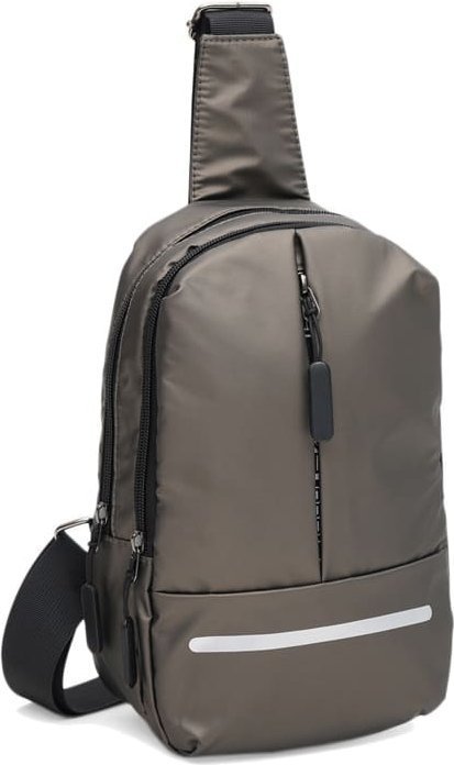 Коричневый городской мужской рюкзак-слинг из текстиля Monsen (22117)