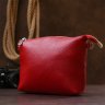 Женская сумка-кроссбоди из натуральной кожи флотар красного цвета Shvigel (16342) - 8