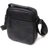 Небольшая мужская сумка-барсетка из натуральной кожи флотар черного цвета Vintage 2422148 - 2