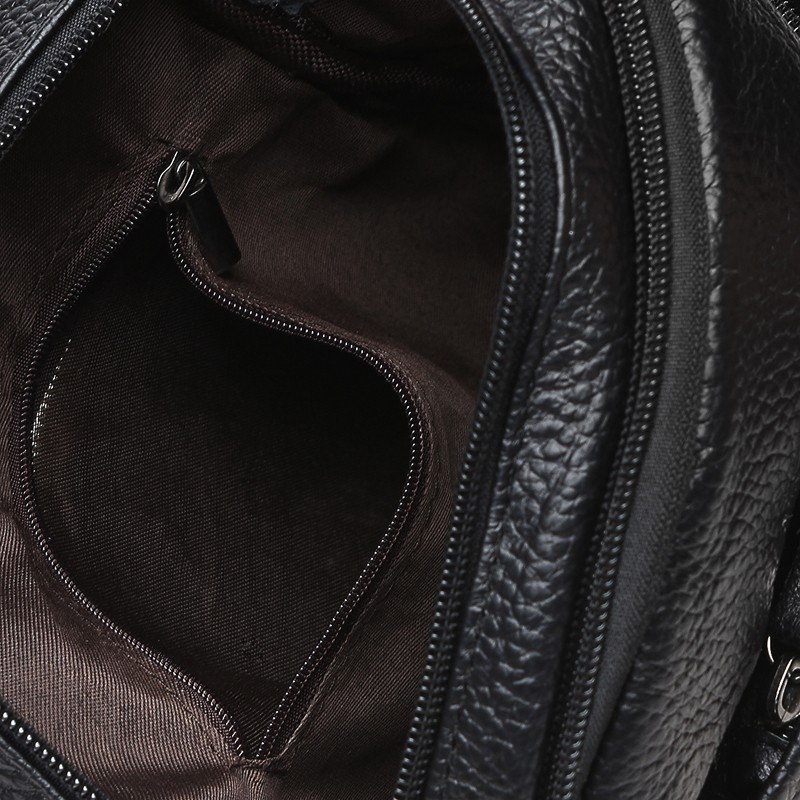 Маленькая мужская сумка через плечо из натуральной кожи на два отдела Borsa Leather (19366)