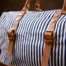 Белая дорожная текстильная женская сумка в полоску Vintage (20667) - 10
