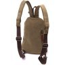 Мужской слинг-рюкзак из текстиля оливкового цвета Vintagе 2422174 - 2