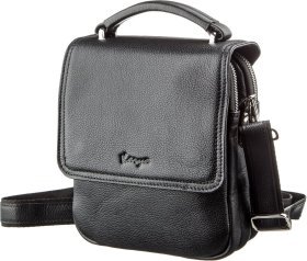 Вертикальная мужская сумка-барсетка черного цвета на два отделения KARYA (2417389)