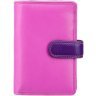 Розово-фиолетовый женский кошелек среднего размера из натуральной кожи на кнопке Visconti Fiji 68871 - 1