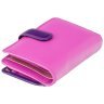 Розово-фиолетовый женский кошелек среднего размера из натуральной кожи на кнопке Visconti Fiji 68871 - 5