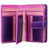 Розово-фиолетовый женский кошелек среднего размера из натуральной кожи на кнопке Visconti Fiji 68871 - 6