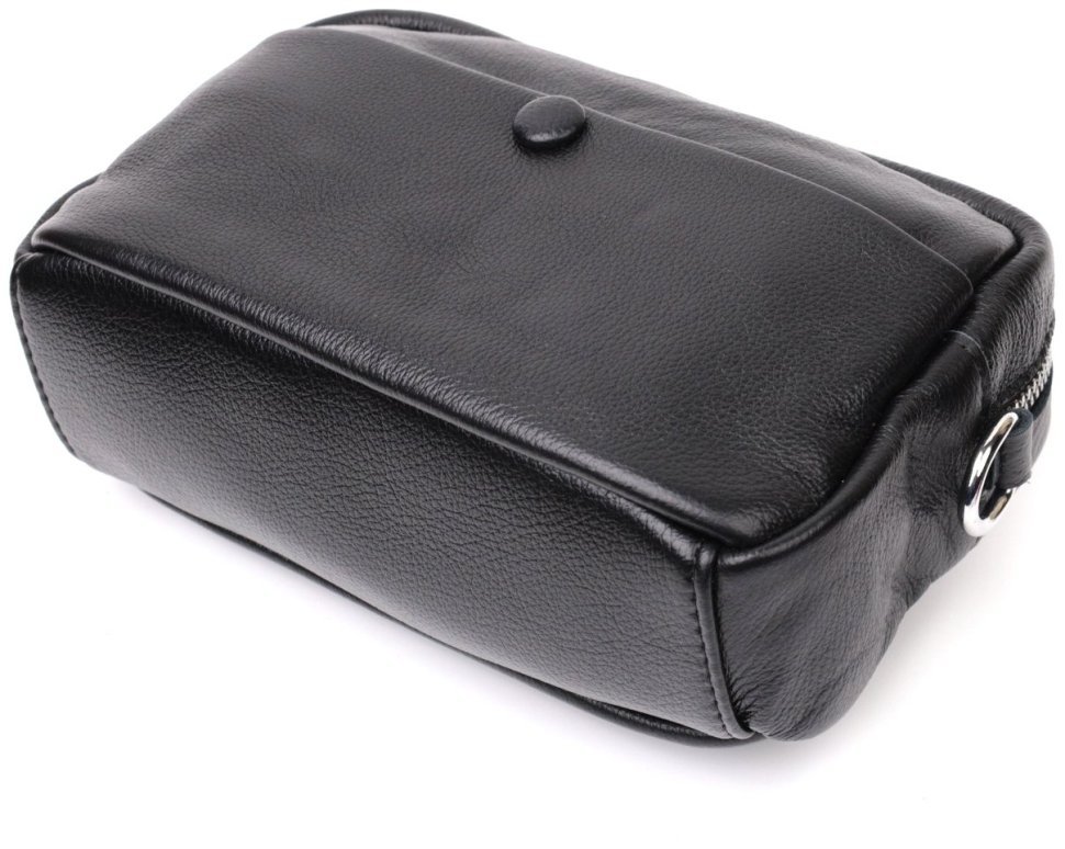 Женская черная сумка-кроссбоди на плечо из натуральной кожи Vintage 2422436
