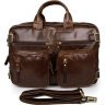 Популярная сумка-трансформер из винтажной кожи коричневого цвета VINTAGE STYLE (14074) - 3