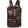 Популярная сумка-трансформер из винтажной кожи коричневого цвета VINTAGE STYLE (14074) - 10