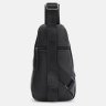 Мужская сумка-слинг среднего размера из фактурной кожи в черном цвете Keizer 71672 - 3