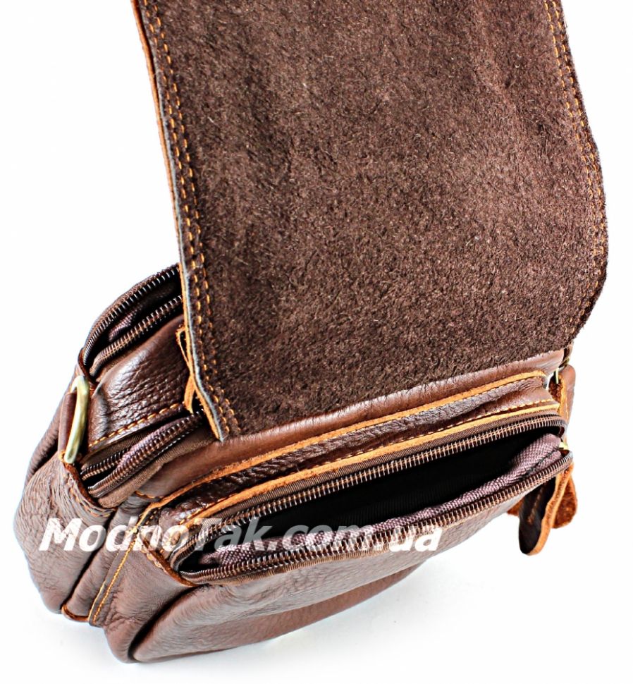 Небольшая кожаная мужская сумка Leather Bag Collection (10118)