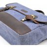 Текстильный портфель для мужчин голубого цвета с кожаными вставками TARWA (19920) - 7