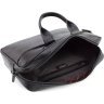 Добротная мужская сумка-портфель из натуральной кожи черного цвета на молнии KARYA (10267) - 8