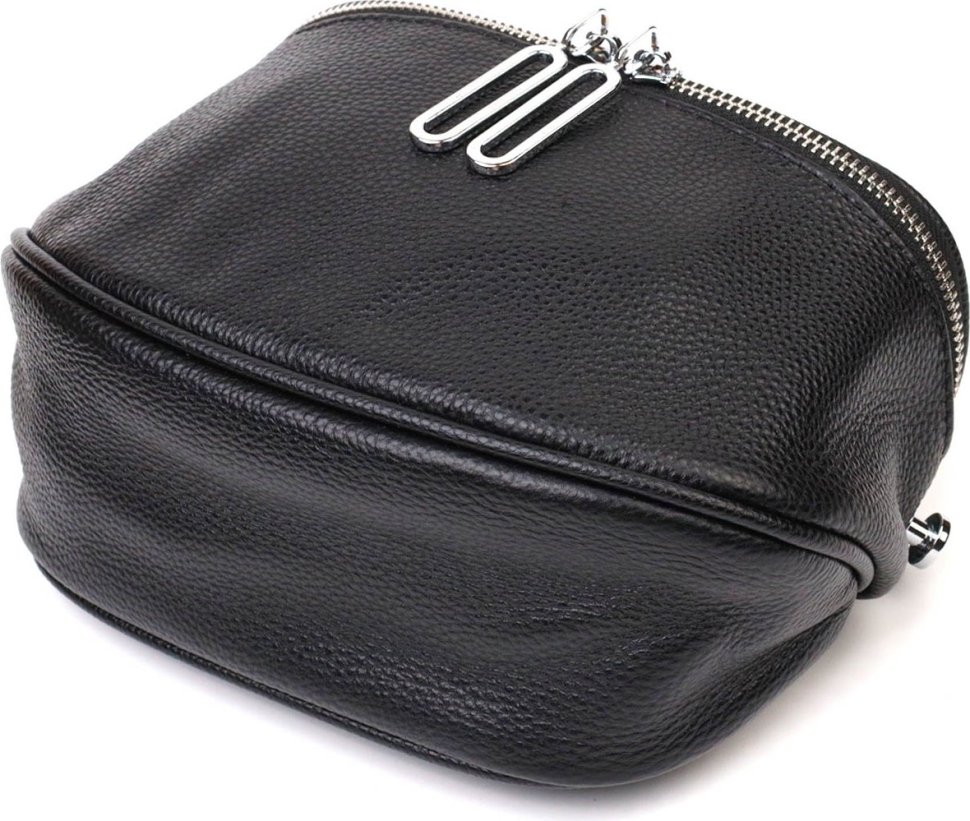 Оригинальная женская сумка через плечо из натуральной черной кожи Vintage (2422122)