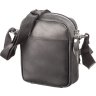 Черная мужская мини-сумка на плечо из винтажной кожи SHVIGEL (11076)  - 2