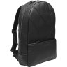 Практичный черный рюкзак из фактурной кожи на молниевой застежке Issa Hara (21154) - 2