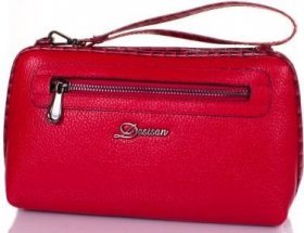 Красная кожаная сумка с ремешком на запястье Desisan (2012-4)
