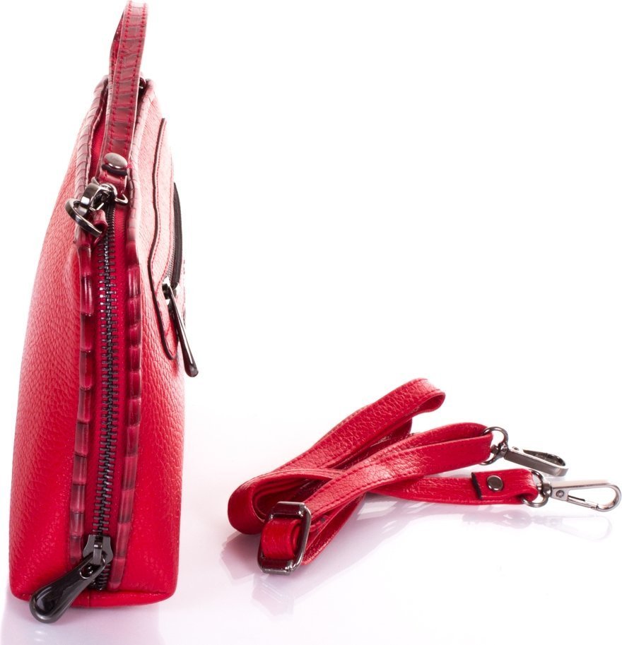 Красная кожаная сумка с ремешком на запястье Desisan (2012-4)