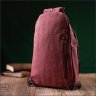 Бордовая сумка-рюкзак среднего размера из текстиля Vintagе 2422175 - 8