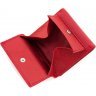 Тонкий женский маленький кошелек красного цвета с монетницей ST Leather (15321) - 5