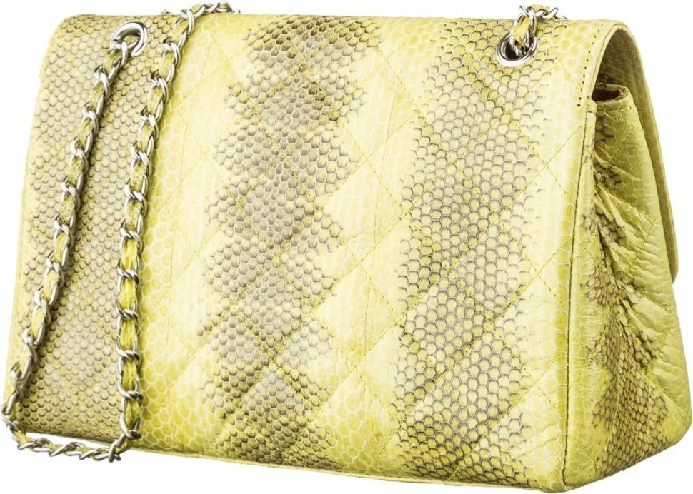 Желтая женская сумка через плечо из кожи морской змеи SEA SNAKE LEATHER (024-18554)