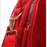 Маленькая женская сумка из эко-кожи красного цвета на два отсека Vintage (18702) - 3