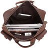 Вместительная кожаная сумка коричневого цвета с ручками VINTAGE STYLE (14075) - 8