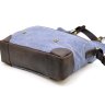 Мужская сумка-мессенджер голубого цвета с навесным клапаном TARWA (19938) - 6