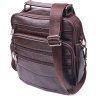Практичная мужская сумка-барсетка из натуральной кожи коричневого цвета Vintage (2421274) - 1