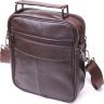 Практичная мужская сумка-барсетка из натуральной кожи коричневого цвета Vintage (2421274) - 2