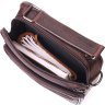 Практичная мужская сумка-барсетка из натуральной кожи коричневого цвета Vintage (2421274) - 4