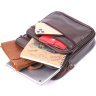 Практичная мужская сумка-барсетка из натуральной кожи коричневого цвета Vintage (2421274) - 5