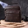 Практичная мужская сумка-барсетка из натуральной кожи коричневого цвета Vintage (2421274) - 6